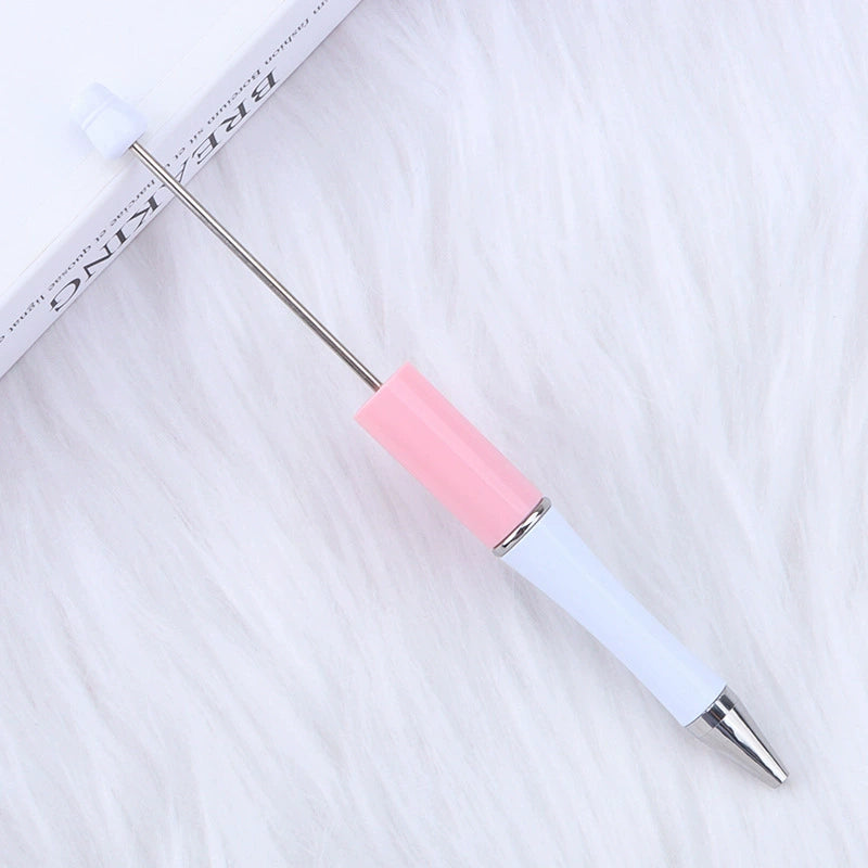 A-30 Beaded Pens Ready Stock Wholesale, DIY Creative Grain Beads Ballpoint Pens, UV Electroplated Beads Three-Color Gradient Bead Pens