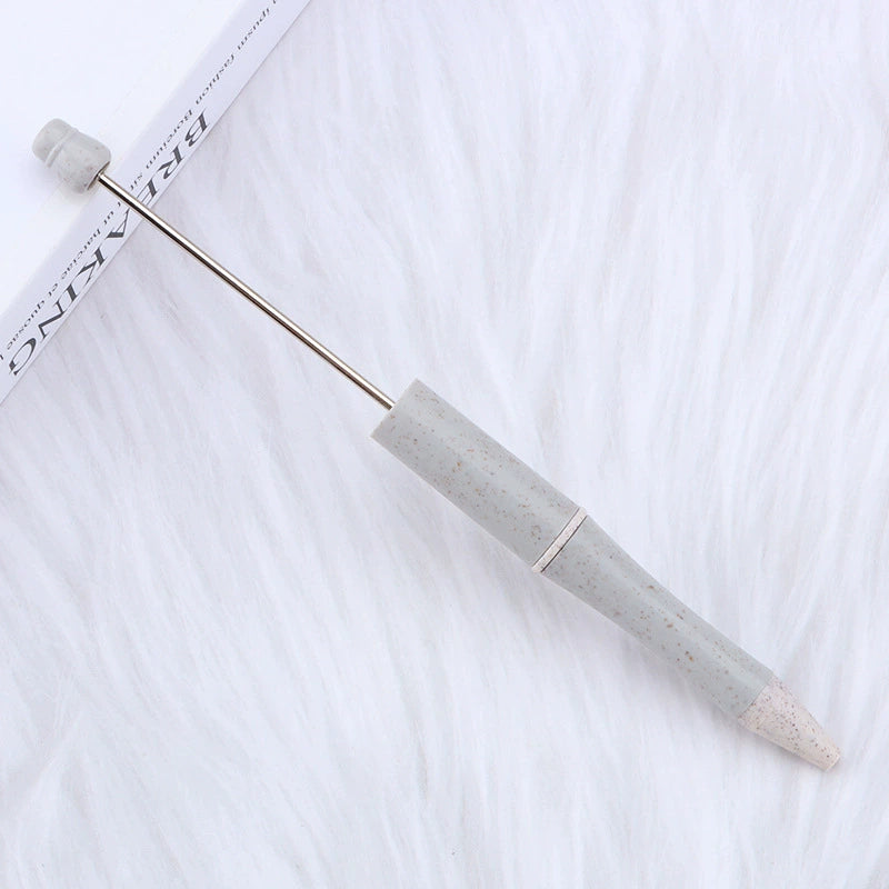 A-30 Beaded Pens Ready Stock Wholesale, DIY Creative Grain Beads Ballpoint Pens, UV Electroplated Beads Three-Color Gradient Bead Pens
