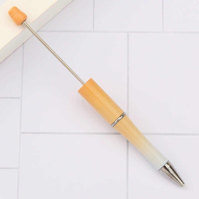 A-30 Beaded Pens Ready Stock Wholesale, DIY Creative Grain Beads Ballpoint Pens, UV Electroplated Beads Three-Color Gradient Bead Pens