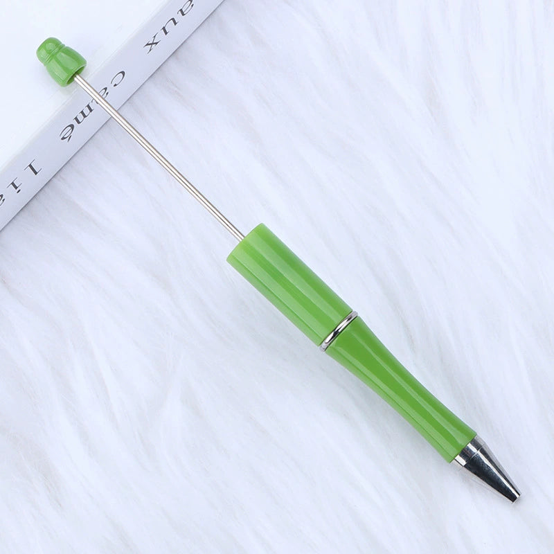 A-30 Beaded Pens Ready Stock Wholesale, DIY Creative Grain Beads Ballpoint Pens, UV Electroplated Beads Three-Color Gradient Bead Pens