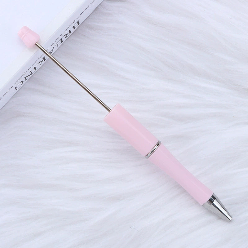 A-30 Beaded Pens Ready Stock Wholesale, DIY Creative Grain Beads Ballpoint Pens, UV Electroplated Beads Three-Color Gradient Bead Pens