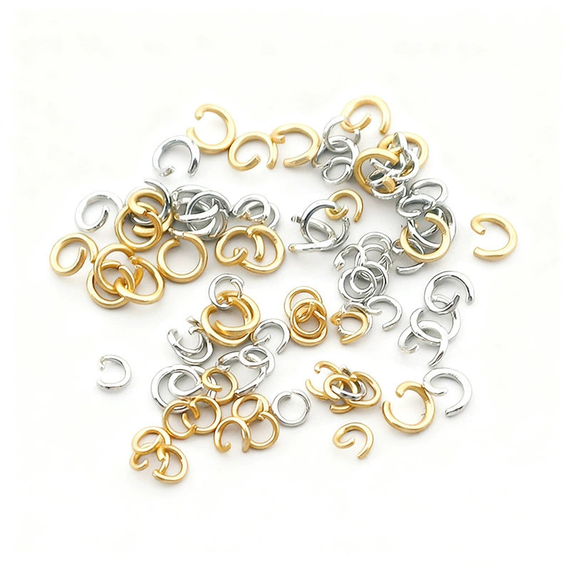 A-11  White K Plated Open Jump Rings for DIY Jewelry Making, Bracelet and Necklace Connectors