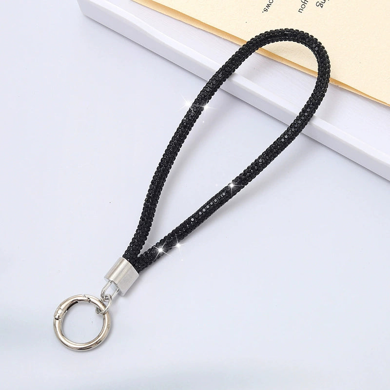 A-35  New Premium Rhinestone Chain Keychain, Women's Fashion Phone Lanyard / Bag Charm, Anti-Loss Strap with Keyring, Decorative Crystal Pendant