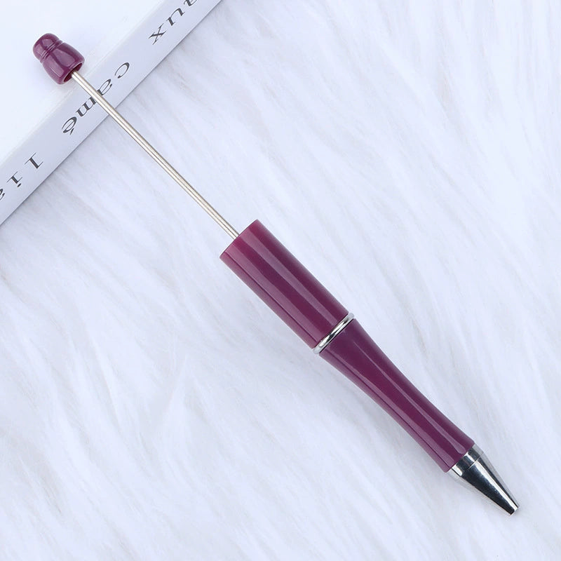 A-30 Beaded Pens Ready Stock Wholesale, DIY Creative Grain Beads Ballpoint Pens, UV Electroplated Beads Three-Color Gradient Bead Pens