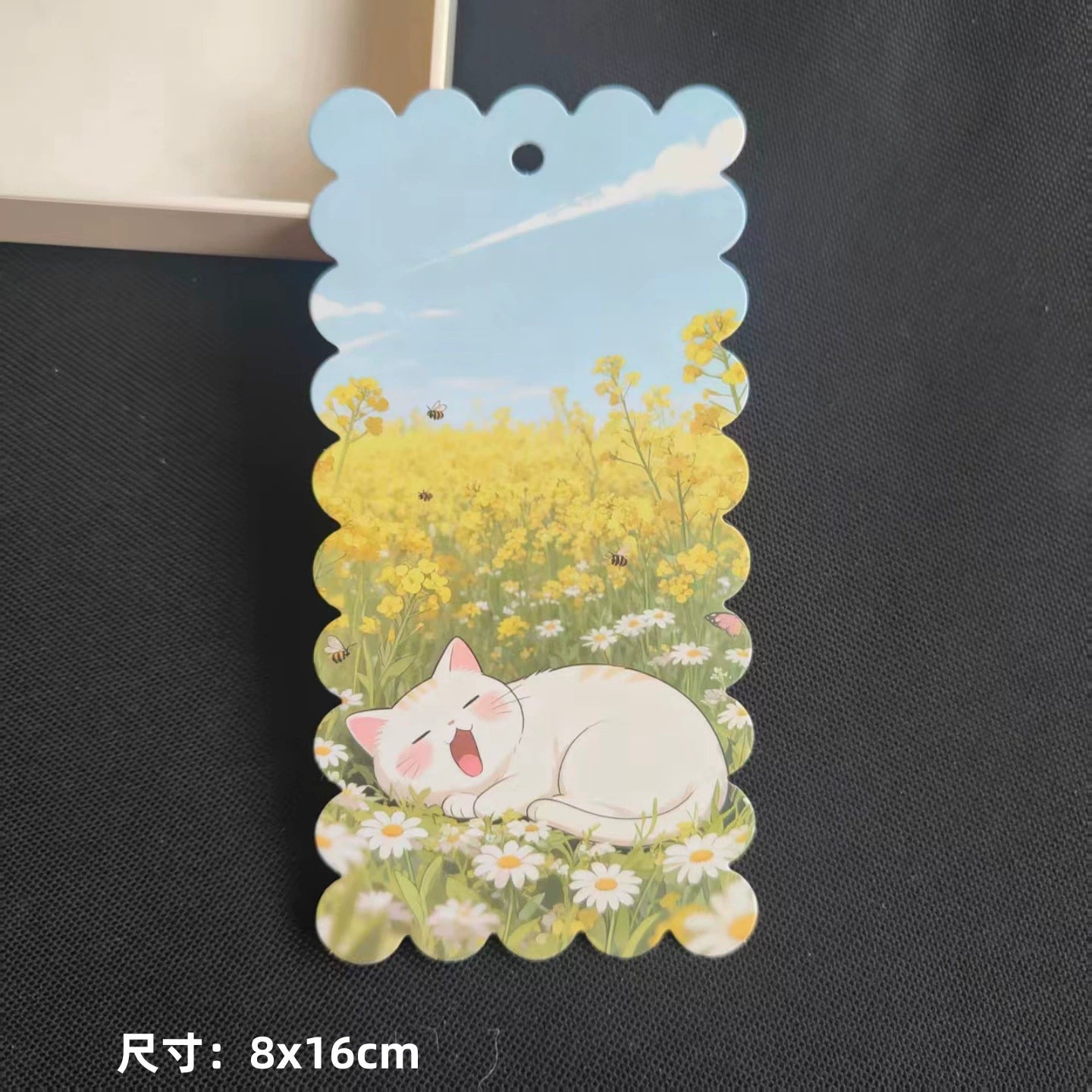 A-53 8x16cm Scalloped/Wavy Edge Decorative Paper Cards for DIY, Backing Card Set for Phone Lanyard & Keychain with Connecting Chain