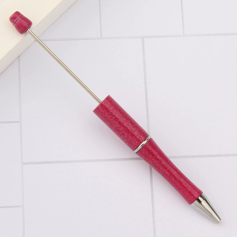 A-30 Beaded Pens Ready Stock Wholesale, DIY Creative Grain Beads Ballpoint Pens, UV Electroplated Beads Three-Color Gradient Bead Pens