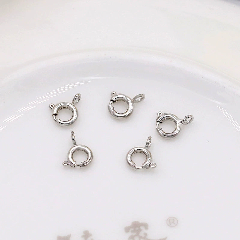 A-08 925 Sterling Silver Spring Ring Clasps with Jump Rings for DIY Bracelet and Necklace Making