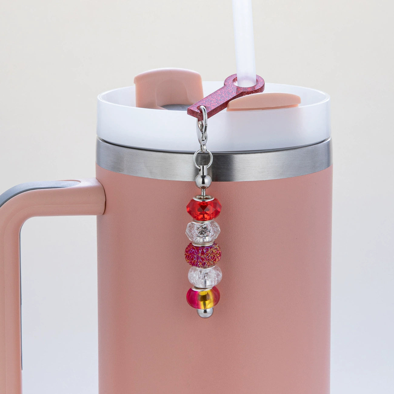 A-34  Bulk Wholesale Ready Stock DIY Beaded Acrylic Straw Pendant Charms, Decorative Accessories for 8mm-10mm Water Bottle & Cup Straws