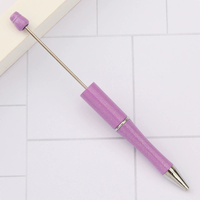 A-30 Beaded Pens Ready Stock Wholesale, DIY Creative Grain Beads Ballpoint Pens, UV Electroplated Beads Three-Color Gradient Bead Pens