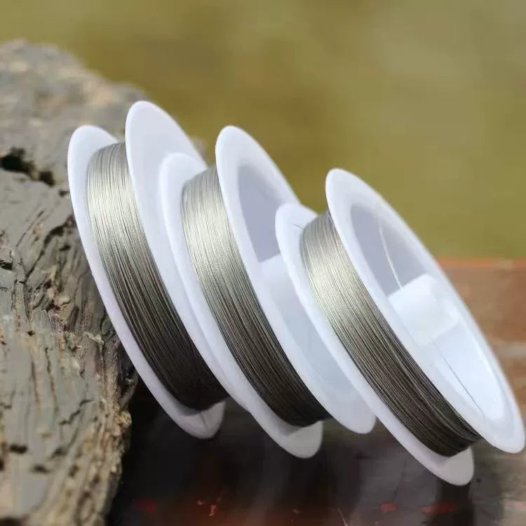 A-26  Beading & Stringing Wire - 0.38-0.6mm Gold & Natural Steel Wire for DIY Bracelets and Jewelry Making