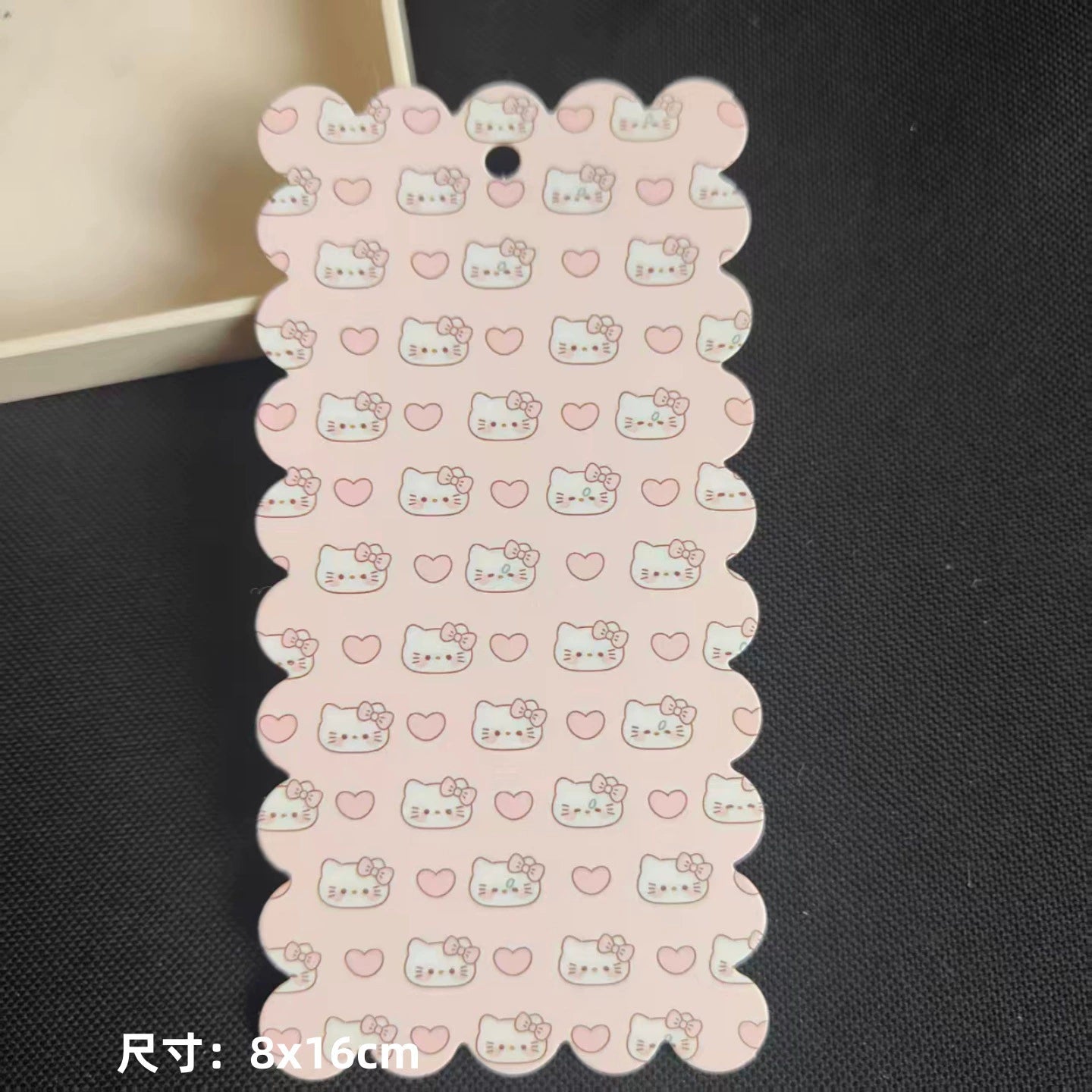 A-53 8x16cm Scalloped/Wavy Edge Decorative Paper Cards for DIY, Backing Card Set for Phone Lanyard & Keychain with Connecting Chain