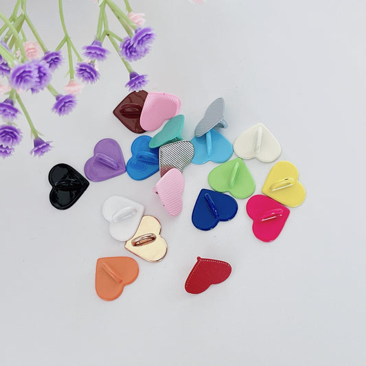 A-32  Colorful Metallic Finish Smooth Heart Snaps - Candy Tone DIY Embellishments for Bags, Cups & Handmade Tassels