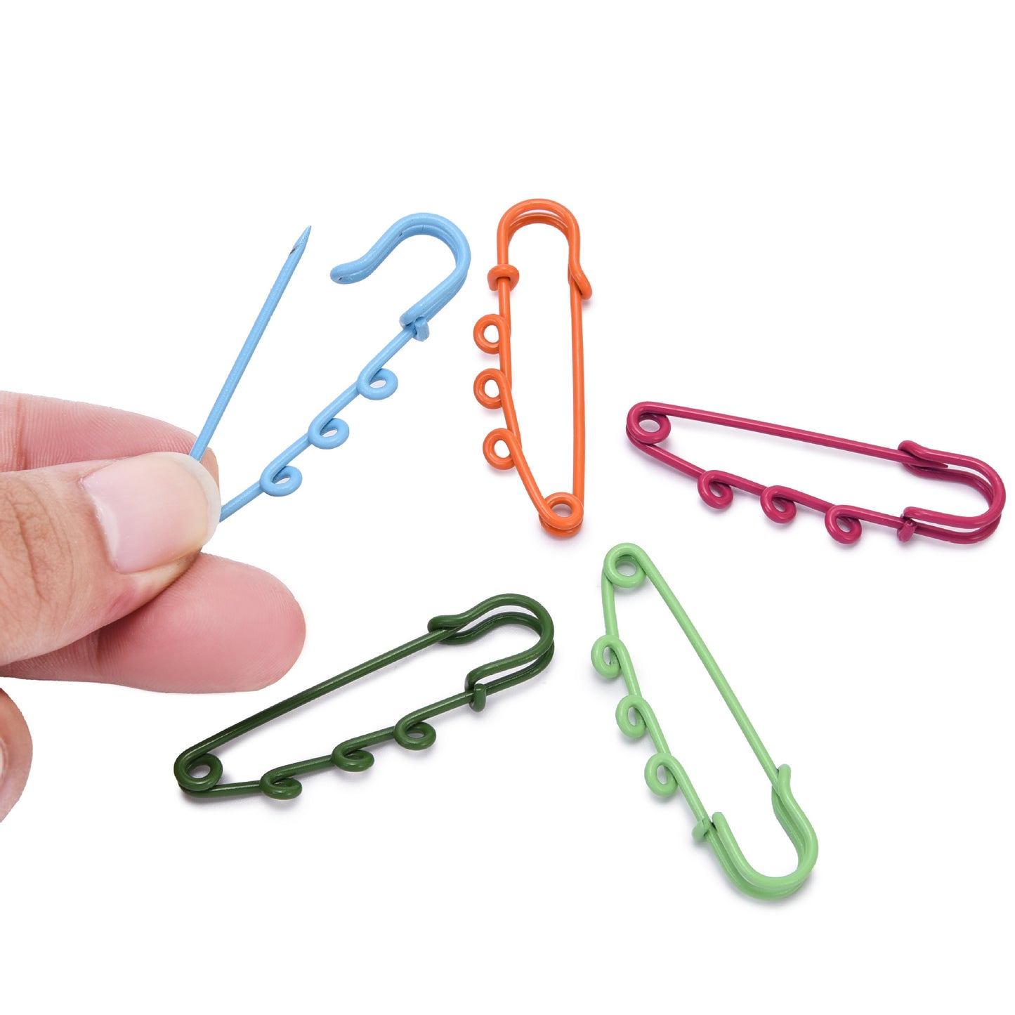 A-38 3-Hole Decorative Safety Pin / Large Brooch for DIY Clothing Accessories, Waist-Cinching Clip, Anti-Gape Security Pin