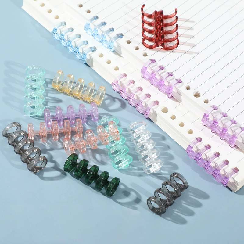 A-37  5-Hole Loose-Leaf Binding Strips, Large Detachable Plastic Rings / Loops, DIY Refillable Spine Clips for Binders & Notebooks
