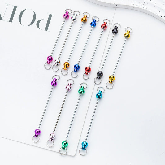 A-33  Ready Stock Bulk Wholesale DIY Beaded Keychain Accessories, Creative Ombre & Multicolor Bead Keyring Pendants/Charms