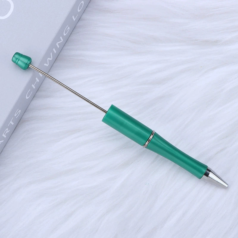 A-30 Beaded Pens Ready Stock Wholesale, DIY Creative Grain Beads Ballpoint Pens, UV Electroplated Beads Three-Color Gradient Bead Pens