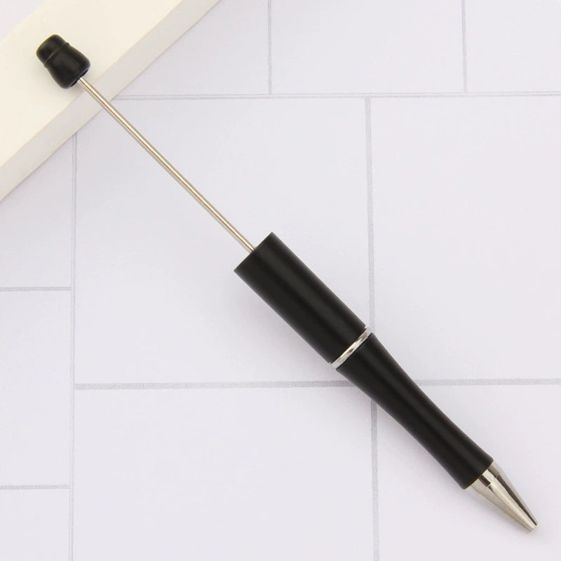 A-30 Beaded Pens Ready Stock Wholesale, DIY Creative Grain Beads Ballpoint Pens, UV Electroplated Beads Three-Color Gradient Bead Pens