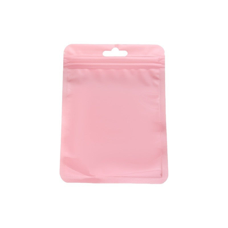 A-49  Macaron Color Inside-Printed Thick Plastic Zipper Bags, Opaque & Transparent Pouch with Double Zipper Track Seal for Jewelry Storage, Cosmetic Organizer & Sealing