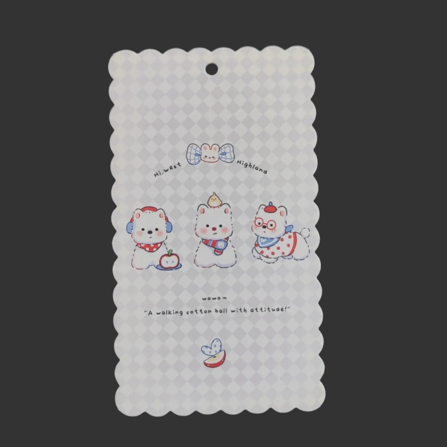 A-51  10x17.5cm Scalloped/Wavy Edge Decorative Paper Cards for DIY, Backing Card Set for Phone Lanyard & Keychain with Connecting Chain