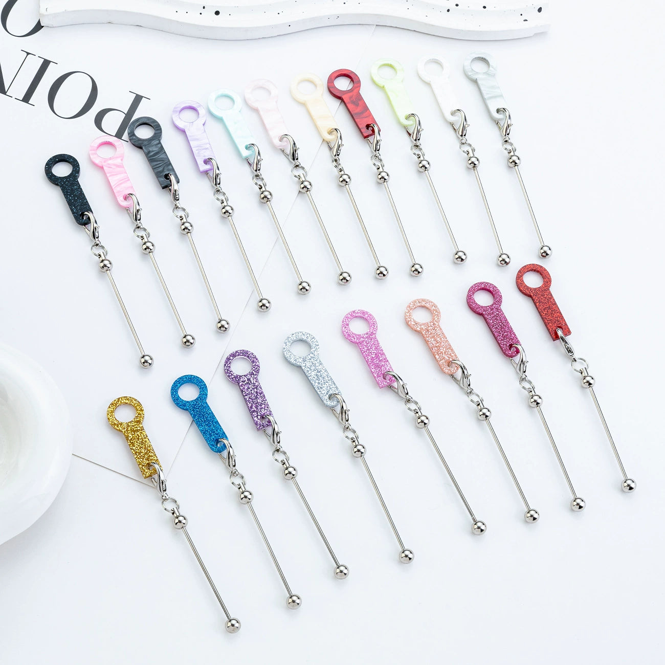 A-34  Bulk Wholesale Ready Stock DIY Beaded Acrylic Straw Pendant Charms, Decorative Accessories for 8mm-10mm Water Bottle & Cup Straws