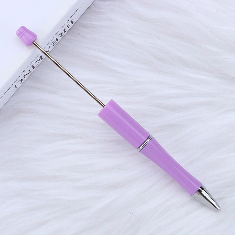A-30 Beaded Pens Ready Stock Wholesale, DIY Creative Grain Beads Ballpoint Pens, UV Electroplated Beads Three-Color Gradient Bead Pens