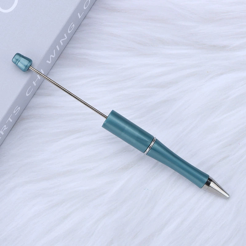 A-30 Beaded Pens Ready Stock Wholesale, DIY Creative Grain Beads Ballpoint Pens, UV Electroplated Beads Three-Color Gradient Bead Pens