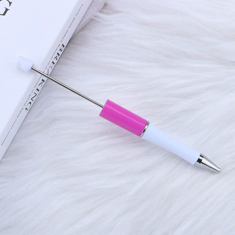 A-30 Beaded Pens Ready Stock Wholesale, DIY Creative Grain Beads Ballpoint Pens, UV Electroplated Beads Three-Color Gradient Bead Pens