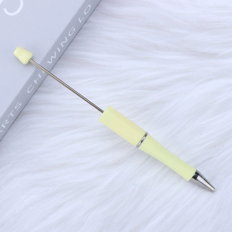A-30 Beaded Pens Ready Stock Wholesale, DIY Creative Grain Beads Ballpoint Pens, UV Electroplated Beads Three-Color Gradient Bead Pens
