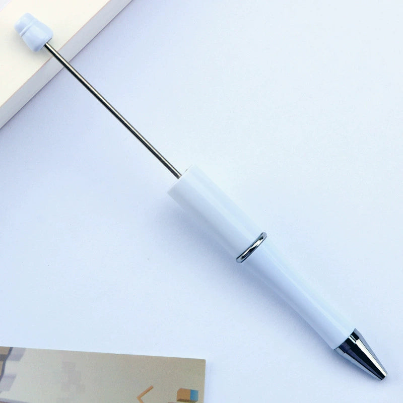 A-30 Beaded Pens Ready Stock Wholesale, DIY Creative Grain Beads Ballpoint Pens, UV Electroplated Beads Three-Color Gradient Bead Pens