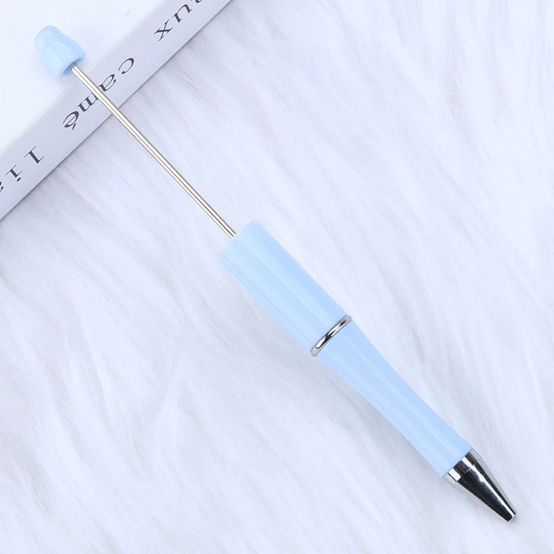 A-30 Beaded Pens Ready Stock Wholesale, DIY Creative Grain Beads Ballpoint Pens, UV Electroplated Beads Three-Color Gradient Bead Pens