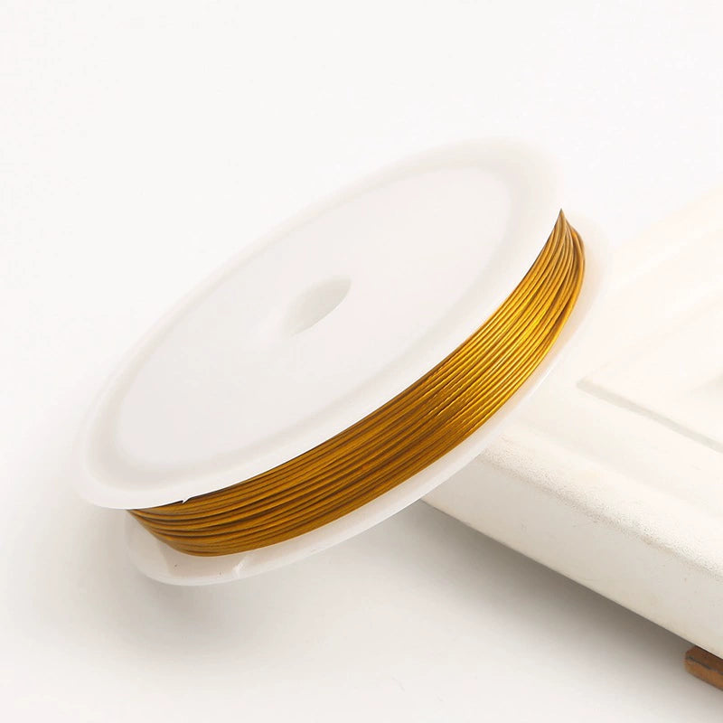 A-01 1mm Gold Craft Wire, Professional Grade Beading Thread for Handmade Bracelet and Necklace Design