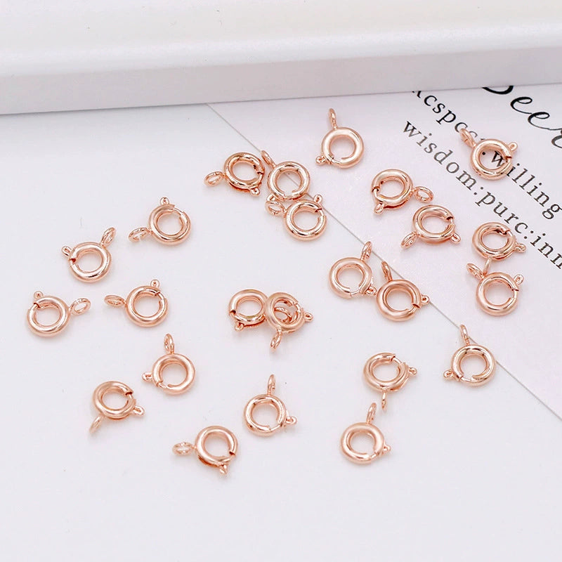 A-08 925 Sterling Silver Spring Ring Clasps with Jump Rings for DIY Bracelet and Necklace Making