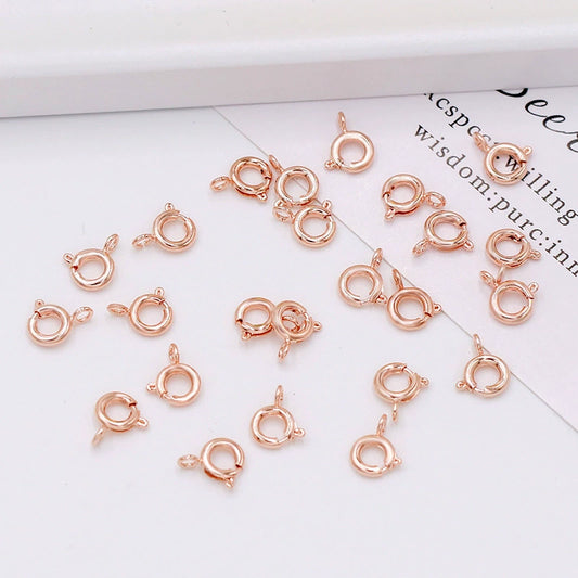 A-08 925 Sterling Silver Spring Ring Clasps with Jump Rings for DIY Bracelet and Necklace Making