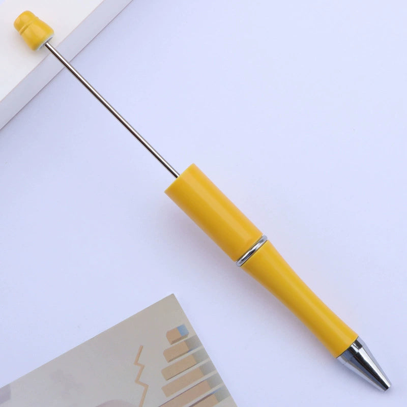 A-30 Beaded Pens Ready Stock Wholesale, DIY Creative Grain Beads Ballpoint Pens, UV Electroplated Beads Three-Color Gradient Bead Pens