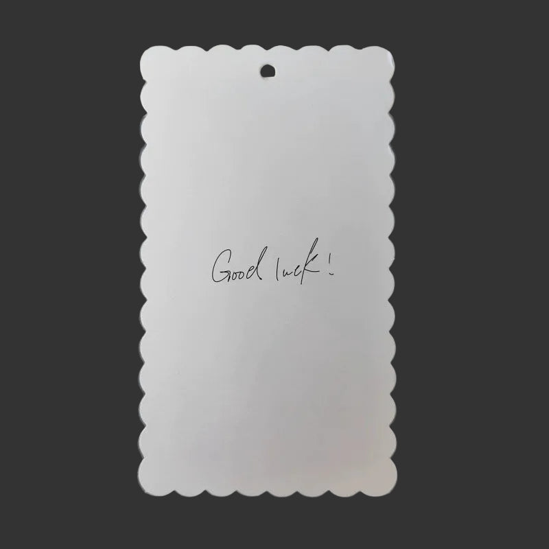 A-51  10x17.5cm Scalloped/Wavy Edge Decorative Paper Cards for DIY, Backing Card Set for Phone Lanyard & Keychain with Connecting Chain