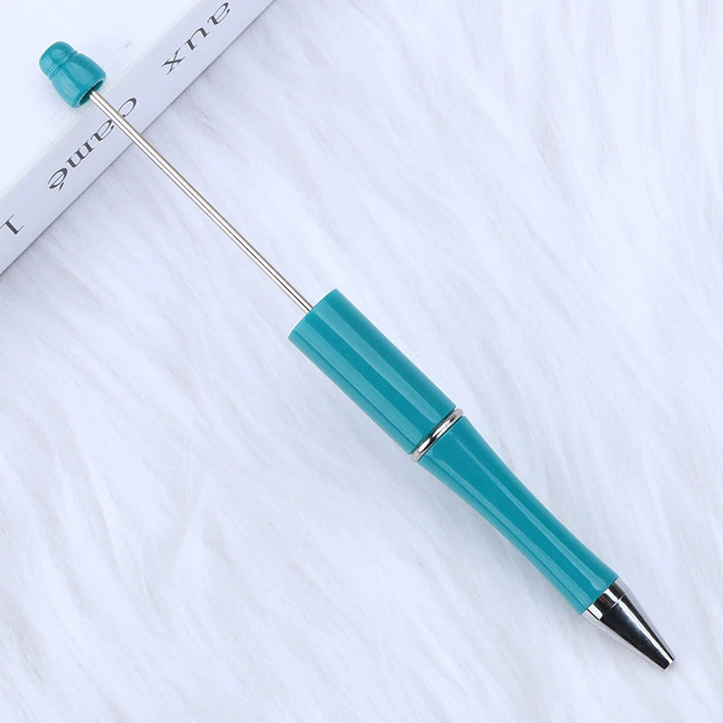 A-30 Beaded Pens Ready Stock Wholesale, DIY Creative Grain Beads Ballpoint Pens, UV Electroplated Beads Three-Color Gradient Bead Pens