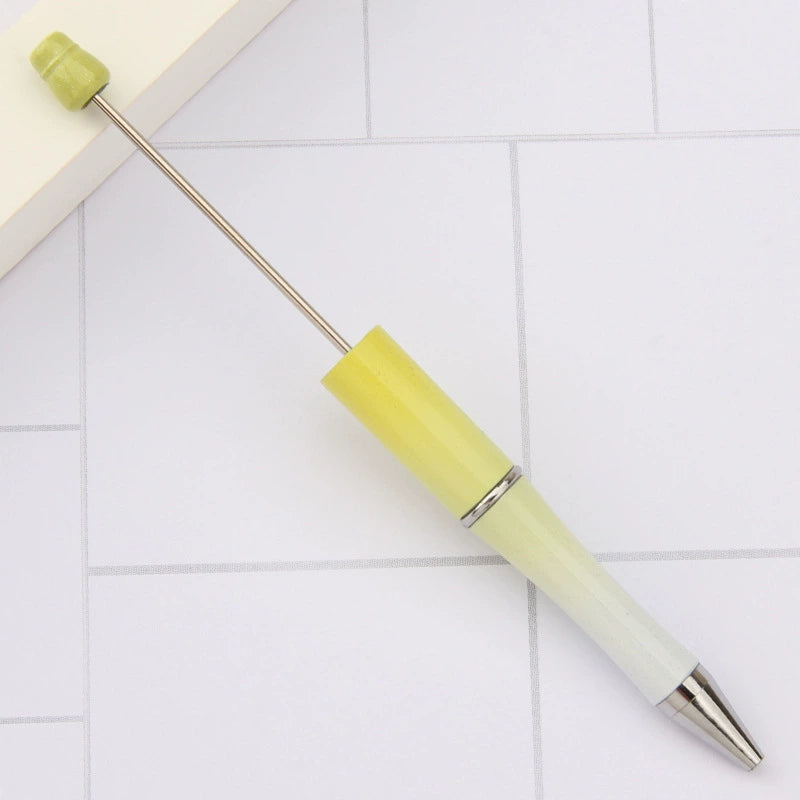 A-30 Beaded Pens Ready Stock Wholesale, DIY Creative Grain Beads Ballpoint Pens, UV Electroplated Beads Three-Color Gradient Bead Pens