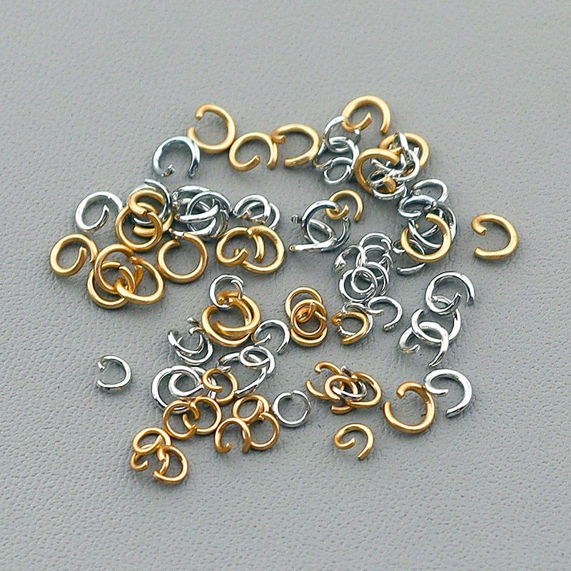 A-11  White K Plated Open Jump Rings for DIY Jewelry Making, Bracelet and Necklace Connectors
