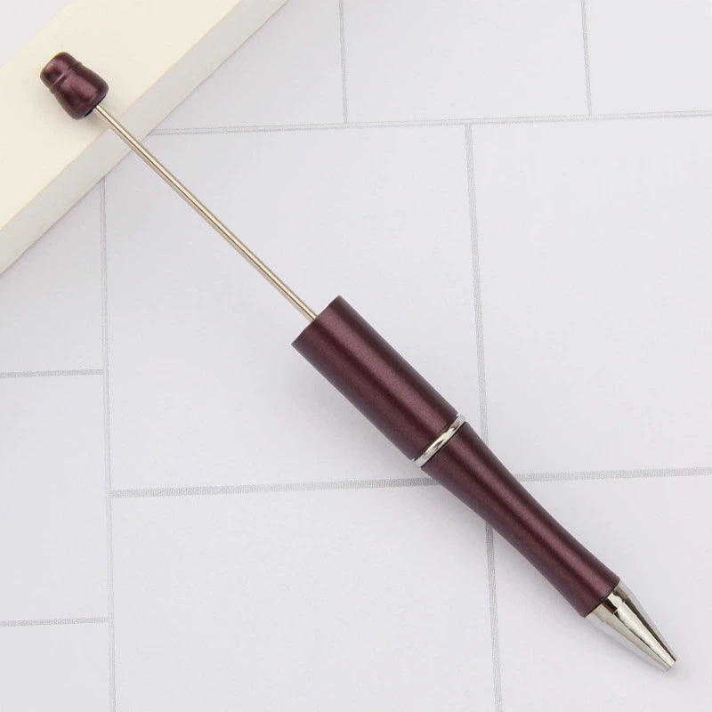 A-30 Beaded Pens Ready Stock Wholesale, DIY Creative Grain Beads Ballpoint Pens, UV Electroplated Beads Three-Color Gradient Bead Pens