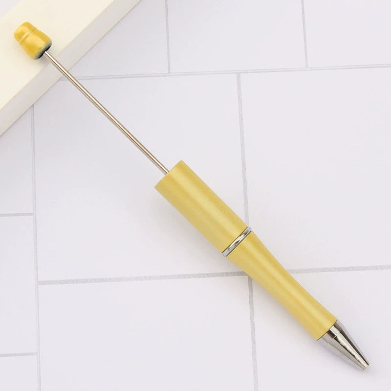 A-30 Beaded Pens Ready Stock Wholesale, DIY Creative Grain Beads Ballpoint Pens, UV Electroplated Beads Three-Color Gradient Bead Pens