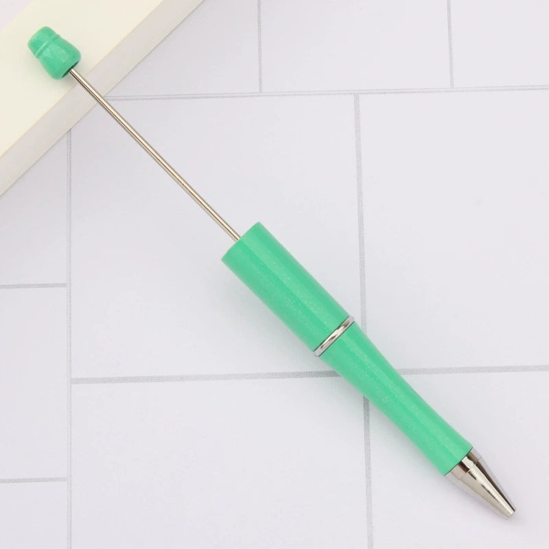 A-30 Beaded Pens Ready Stock Wholesale, DIY Creative Grain Beads Ballpoint Pens, UV Electroplated Beads Three-Color Gradient Bead Pens