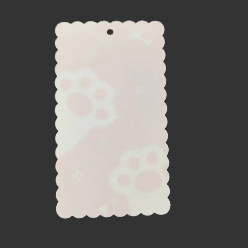 A-51  10x17.5cm Scalloped/Wavy Edge Decorative Paper Cards for DIY, Backing Card Set for Phone Lanyard & Keychain with Connecting Chain