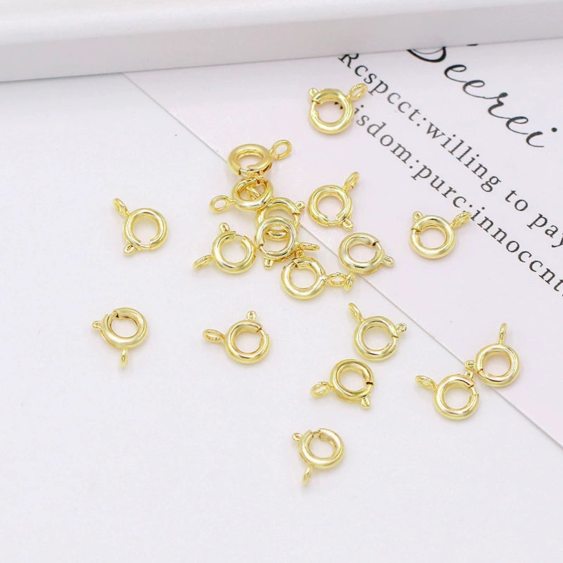 A-08 925 Sterling Silver Spring Ring Clasps with Jump Rings for DIY Bracelet and Necklace Making