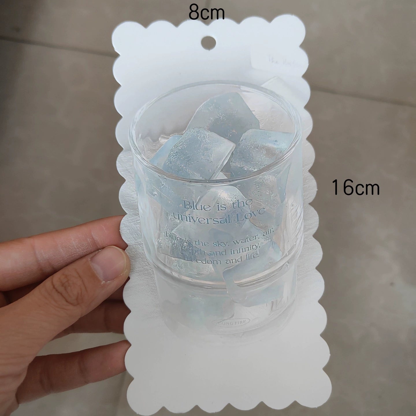 A-53 8x16cm Scalloped/Wavy Edge Decorative Paper Cards for DIY, Backing Card Set for Phone Lanyard & Keychain with Connecting Chain