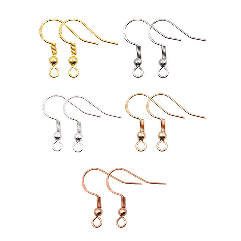 A-44  925 Sterling Silver & KC Gold Plated Ear Hooks for DIY Jewelry Making