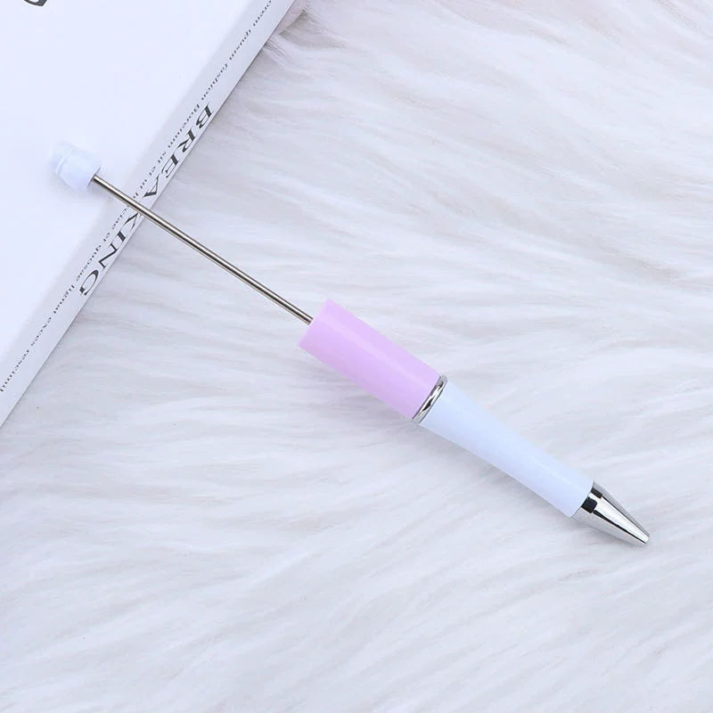A-30 Beaded Pens Ready Stock Wholesale, DIY Creative Grain Beads Ballpoint Pens, UV Electroplated Beads Three-Color Gradient Bead Pens