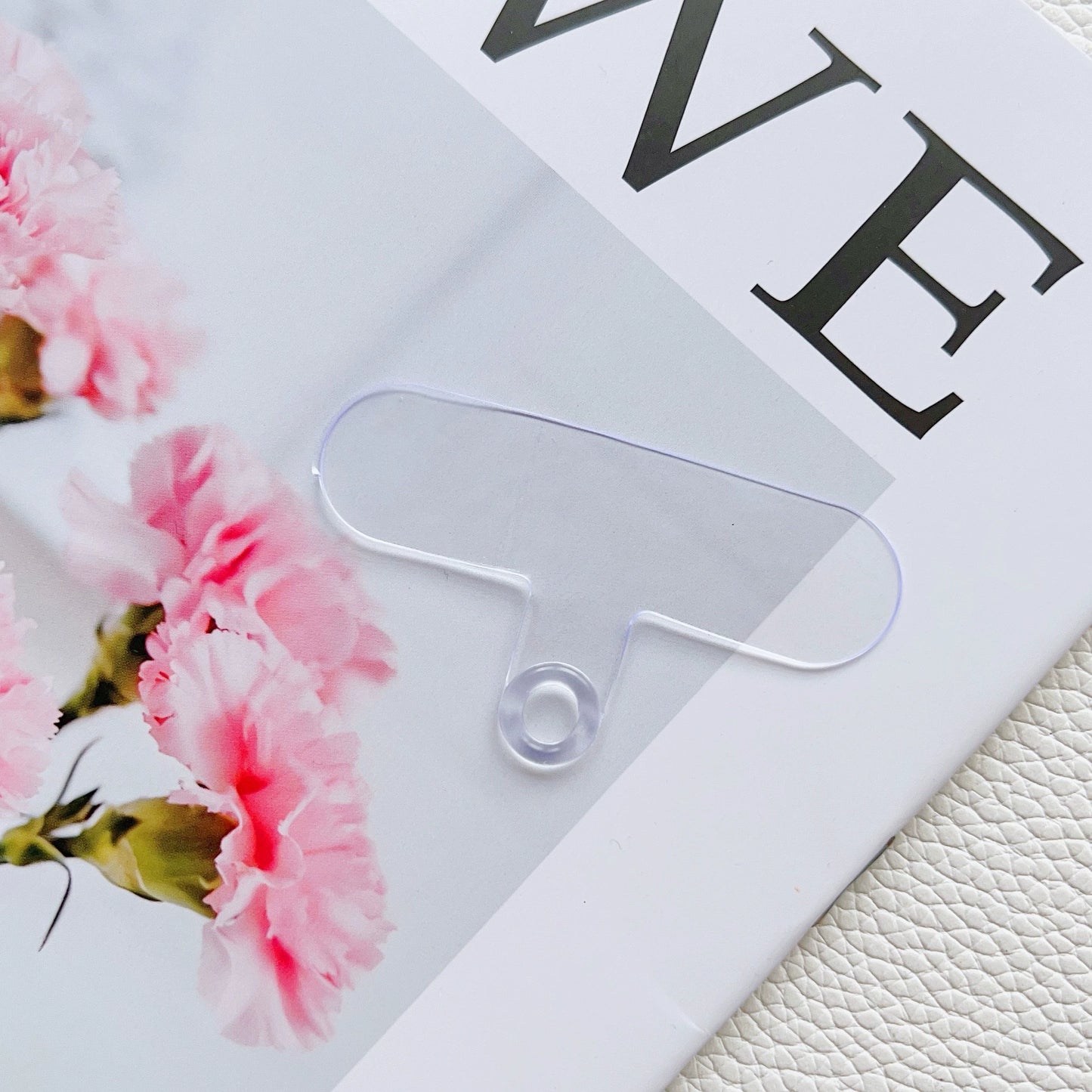 A-39 Transparent T-Shaped Adhesive Patch / Spacer with Lanyard Hole & Charging Port Clip - Universal Phone Case Mounting Plate