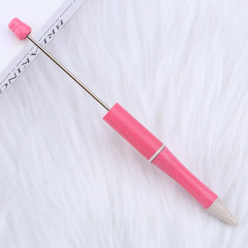 A-30 Beaded Pens Ready Stock Wholesale, DIY Creative Grain Beads Ballpoint Pens, UV Electroplated Beads Three-Color Gradient Bead Pens