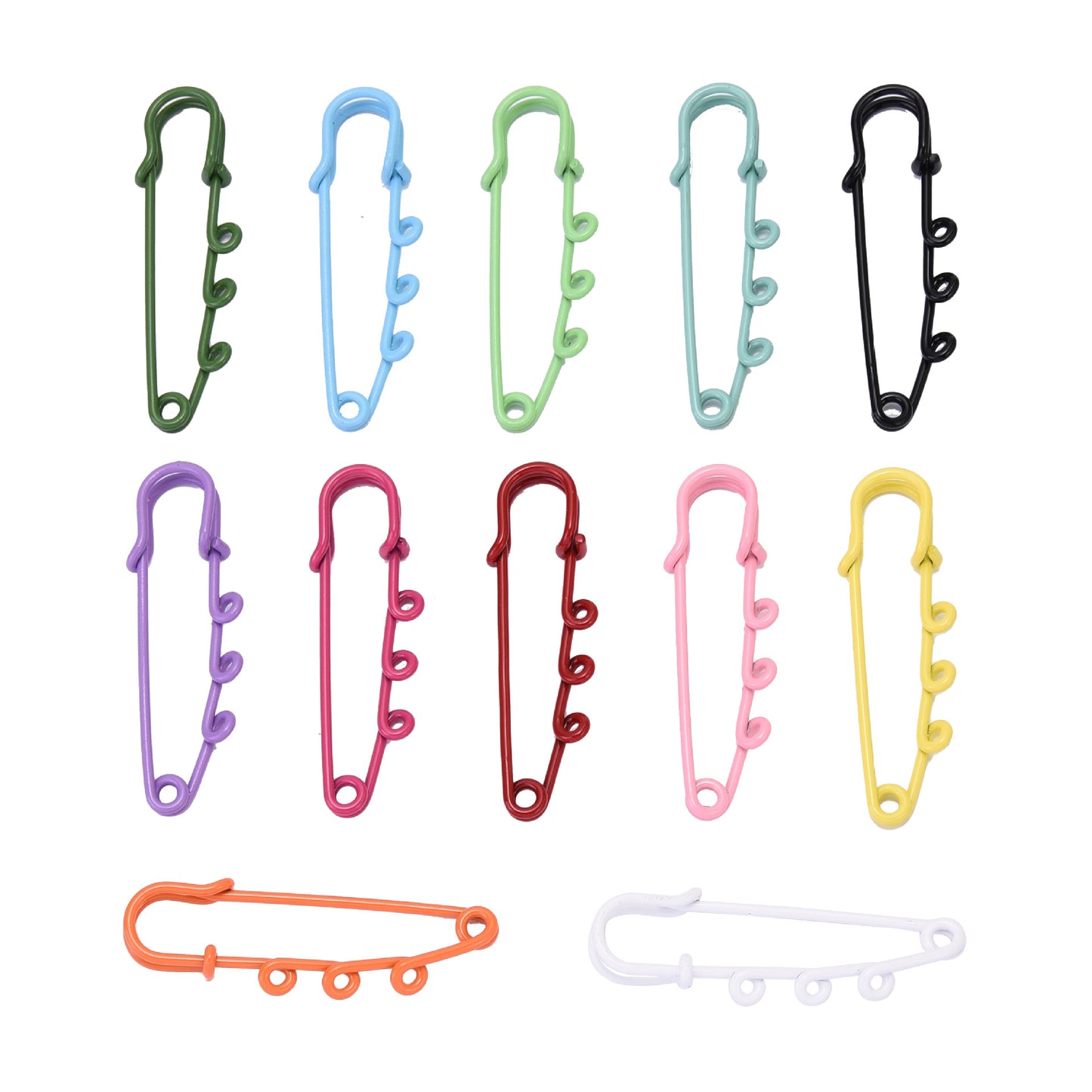 A-38 3-Hole Decorative Safety Pin / Large Brooch for DIY Clothing Accessories, Waist-Cinching Clip, Anti-Gape Security Pin