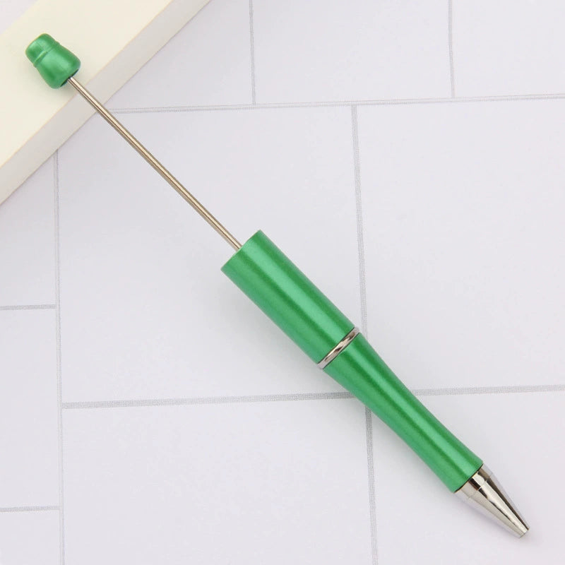 A-30 Beaded Pens Ready Stock Wholesale, DIY Creative Grain Beads Ballpoint Pens, UV Electroplated Beads Three-Color Gradient Bead Pens